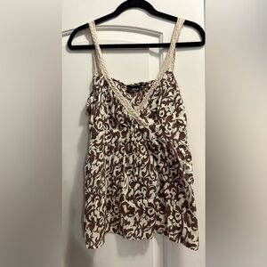 a.n.a Brown and Cream Patterned Fabric